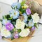 14 Stems Artificial Rose Flowers Spring Cemetery Flowers for Grave Silk Rose with Butterfly Penoy Bouquet Purple White Fake Floral Arrangement Memorial Flowers for Grave Vase Outdoor Table Decor 2Pcs